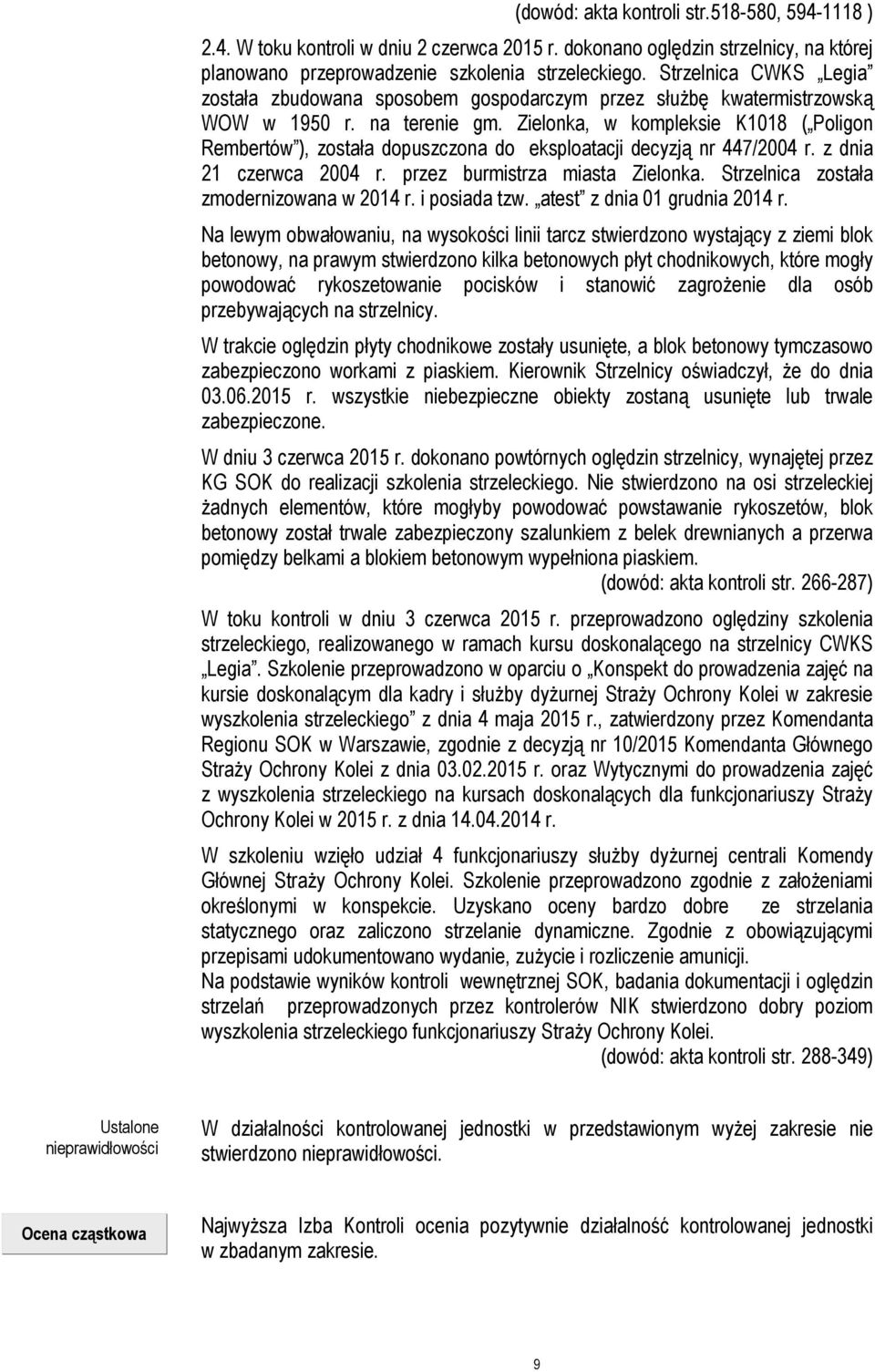 Zielonka, w kompleksie K1018 ( Poligon Rembertów ), została dopuszczona do eksploatacji decyzją nr 447/2004 r. z dnia 21 czerwca 2004 r. przez burmistrza miasta Zielonka.