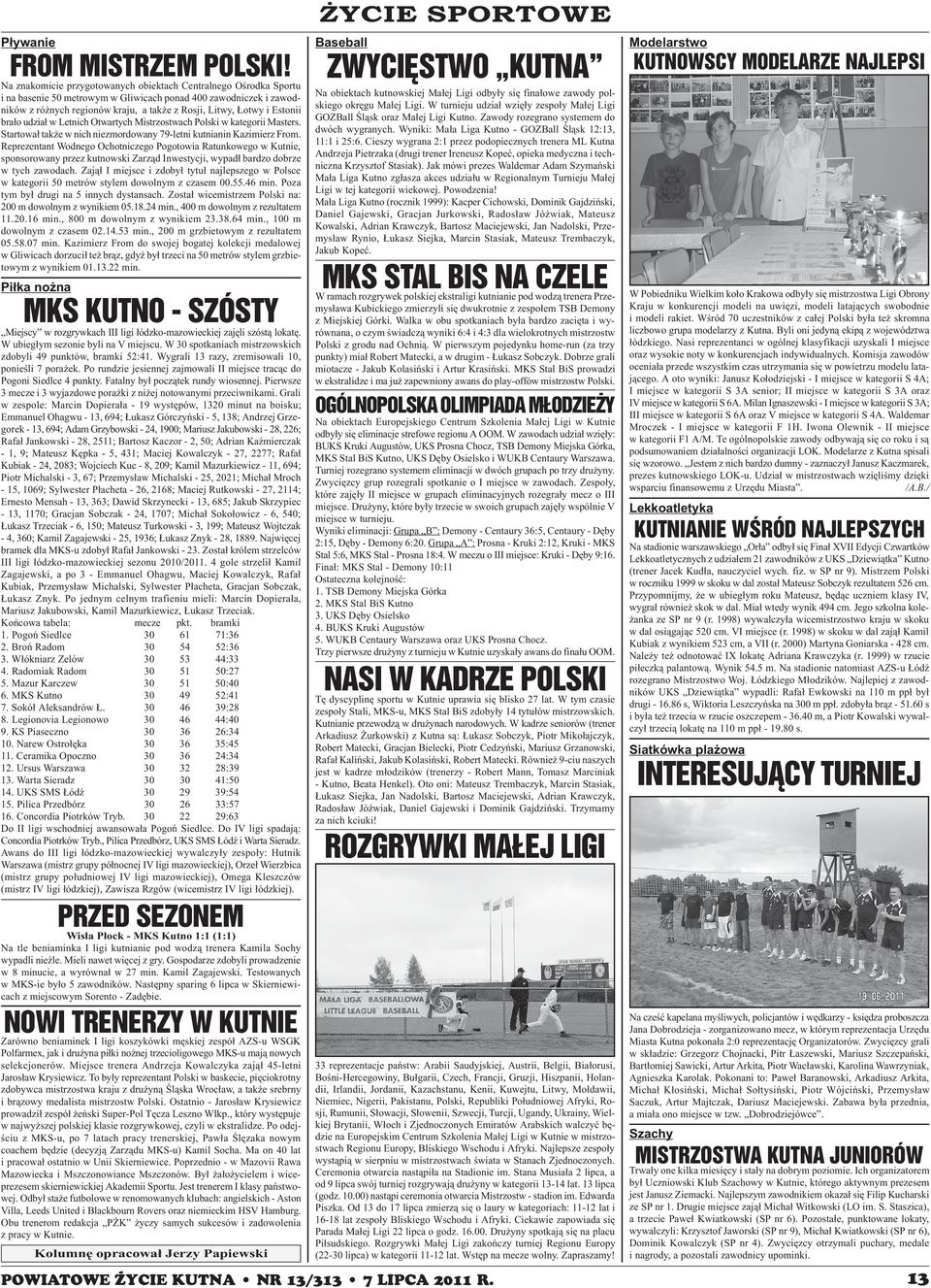 Estonii bra³o udzia³ w Letnich Otwartych Mistrzostwach Polski w kategorii Masters. Startowa³ tak e w nich niezmordowany 79-letni kutnianin Kazimierz From.