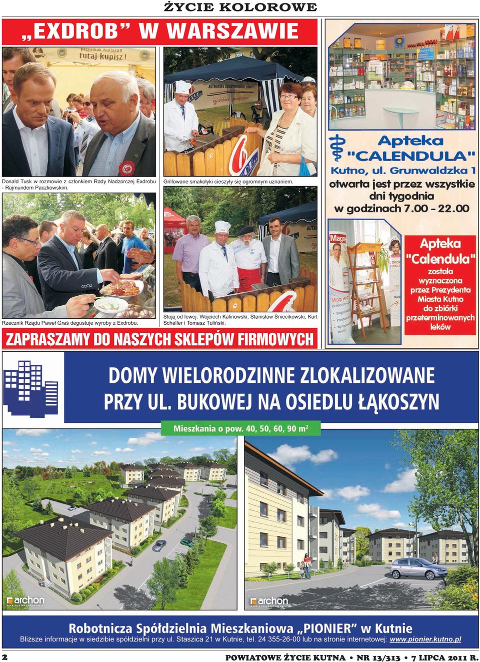Rzecznik Rz¹du Pawe³ Graœ degustuje wyroby z Exdrobu.
