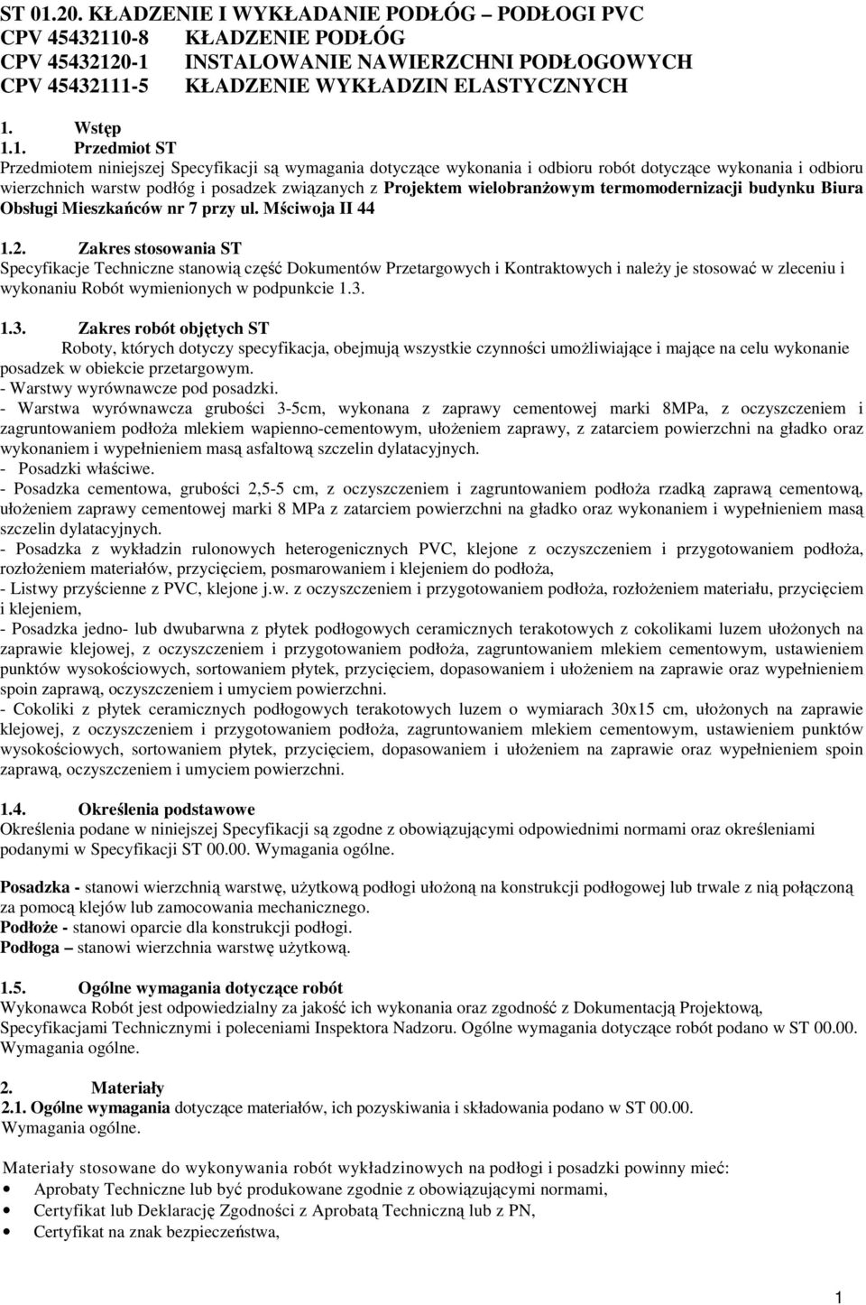 0-8 KŁADZENIE PODŁÓG CPV 4543212
