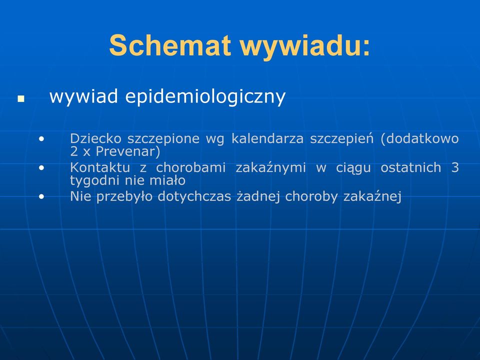 Prevenar) Kontaktu z chorobami zakaźnymi w ciągu