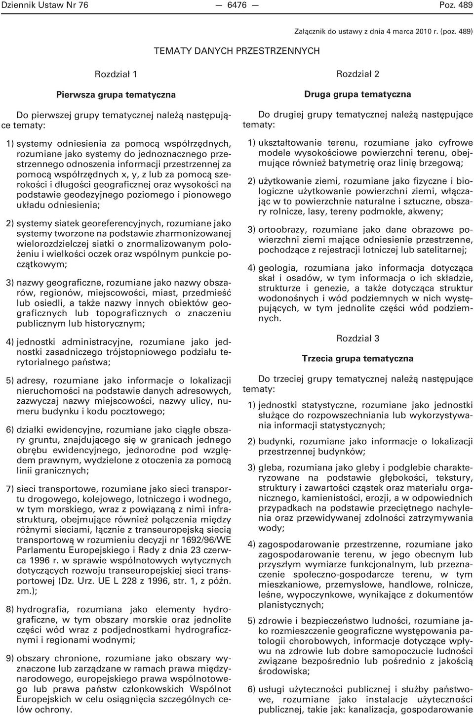 przestrzennego odnoszenia informacji przestrzennej za pomocą współrzędnych x, y, z lub za pomocą szerokości i długości geograficznej oraz wysokości na podstawie geodezyjnego poziomego i pionowego