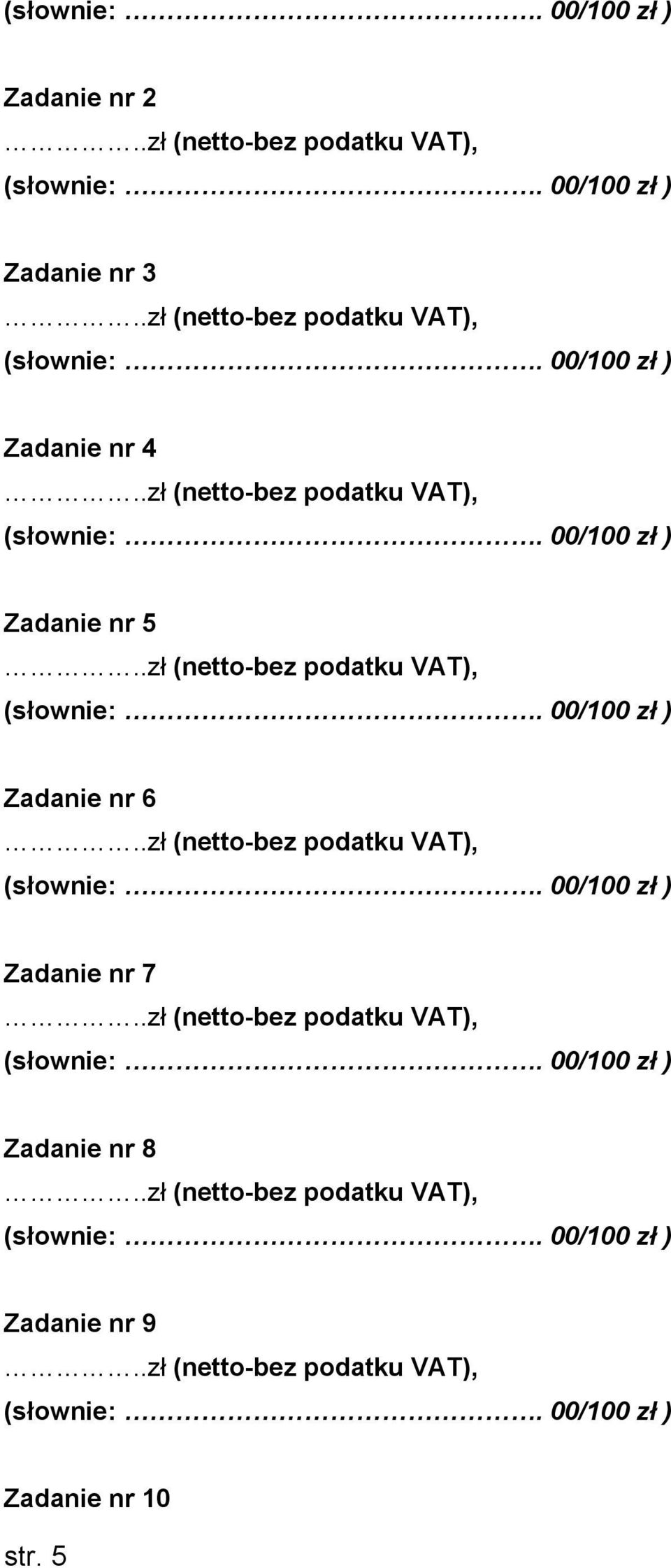 Zadanie nr 6 Zadanie nr 7