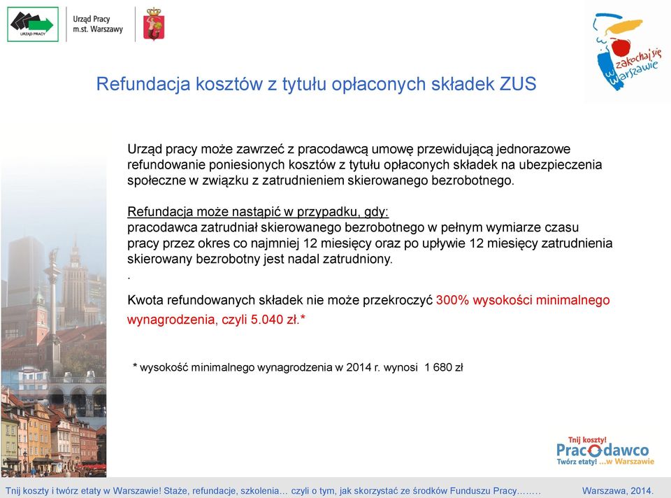 Refundacja może nastąpić w przypadku, gdy: pracodawca zatrudniał skierowanego bezrobotnego w pełnym wymiarze czasu pracy przez okres co najmniej 12 miesięcy oraz po