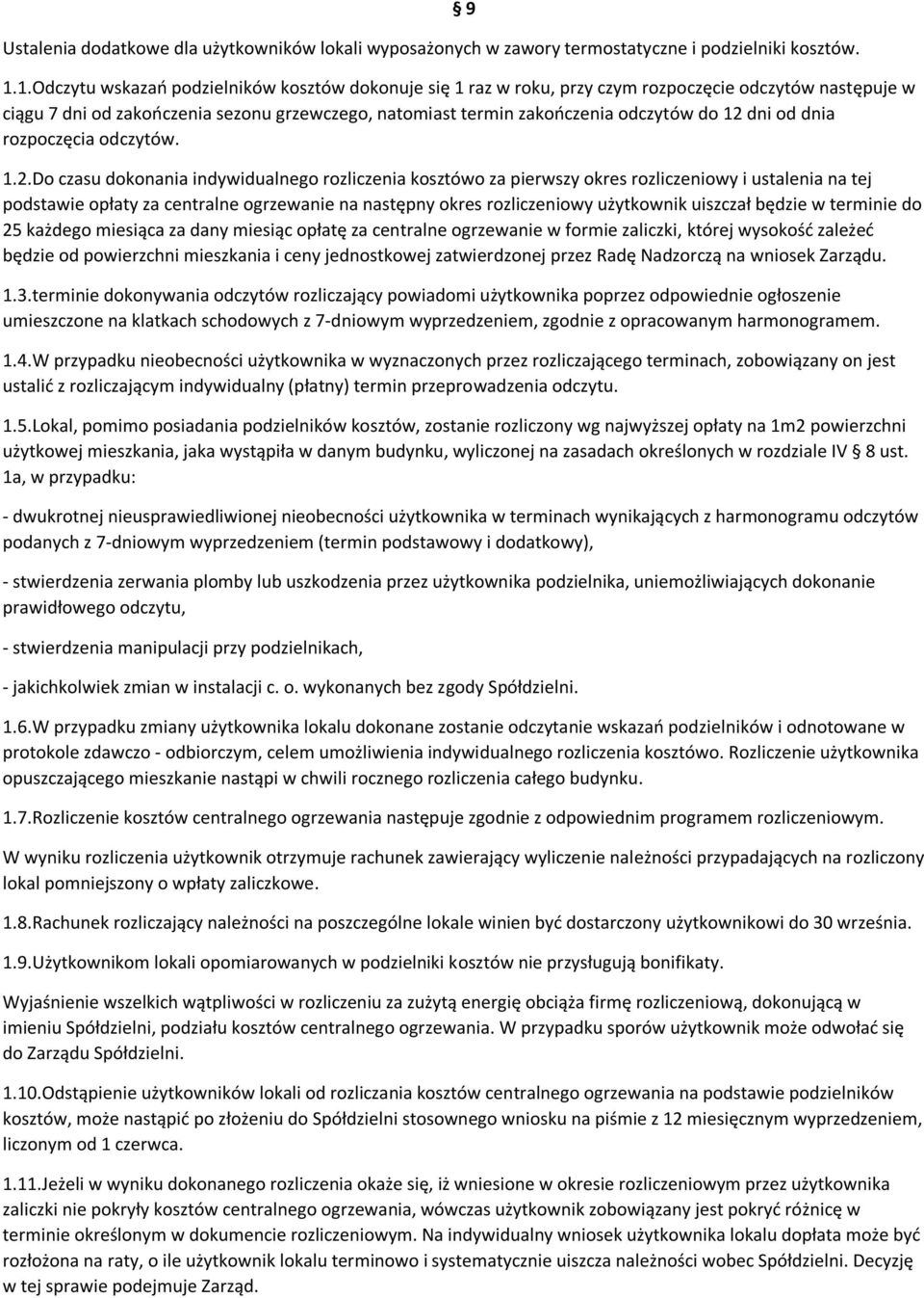 dni od dnia rozpoczęcia odczytów. 1.2.