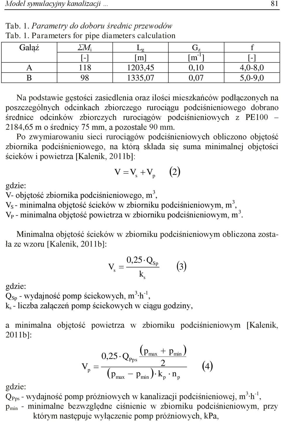 Parameters for pipe diameters calculation Gałąź ΣM i L g G z f [-] [m] [m -1 ] [-] A 118 1203,45 0,10 4,0-8,0 B 98 1335,07 0,07 5,0-9,0 Na podstawie gęstości zasiedlenia oraz ilości mieszkańców