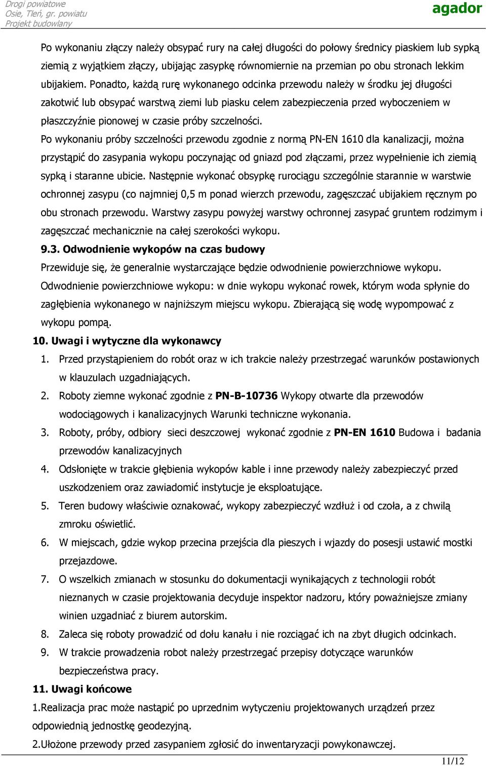 próby szczelności.