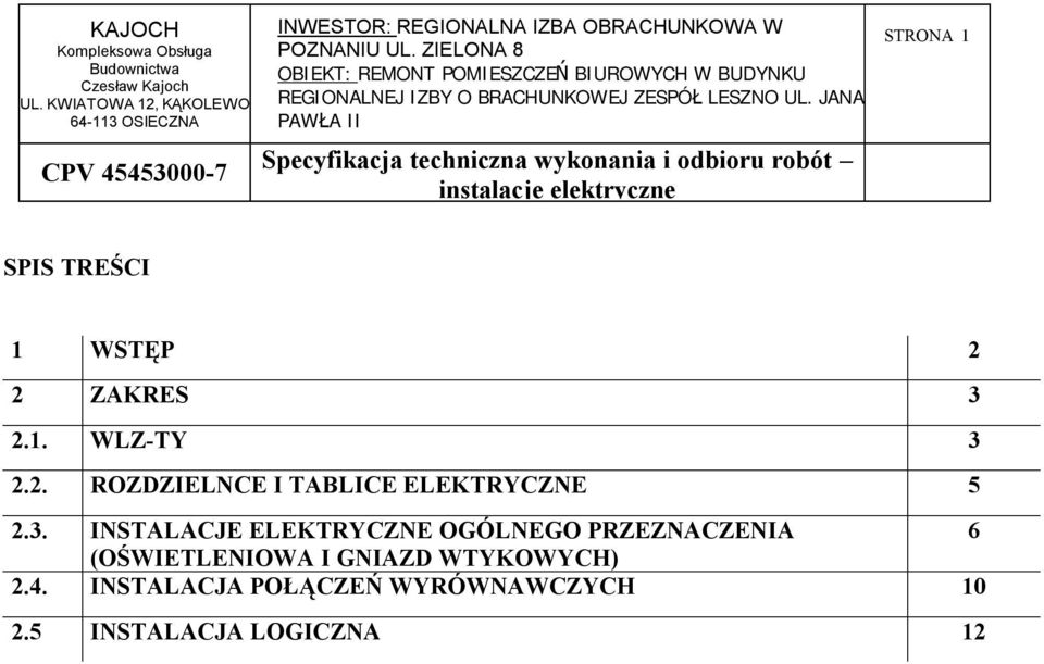 3. INSTALACJE ELEKTRYCZNE OGÓLNEGO PRZEZNACZENIA 6
