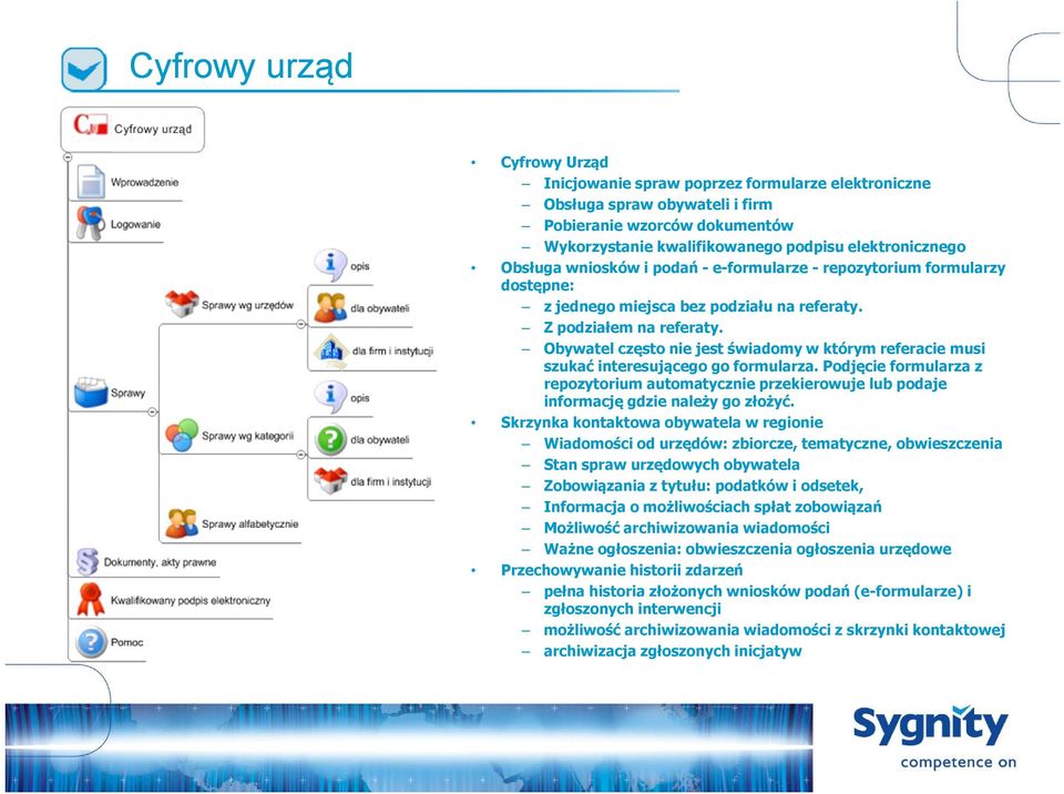 Obywatel często nie jest świadomy w którym referacie musi szukać interesującego go formularza.