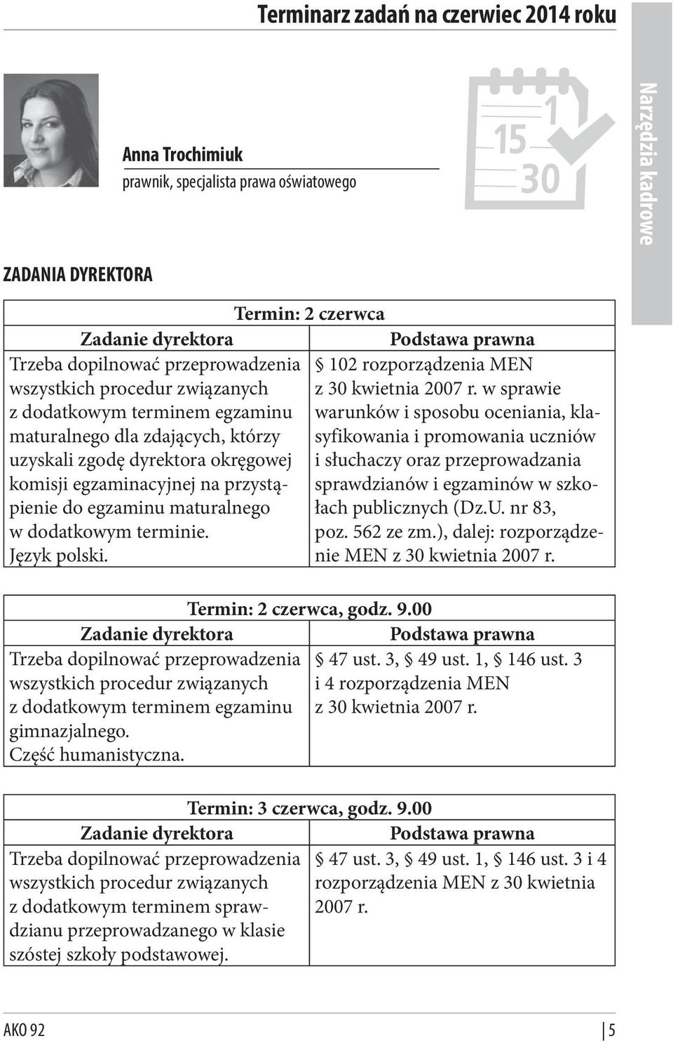 maturalnego w dodatkowym terminie. Język polski. z 30 kwietnia 2007 r.