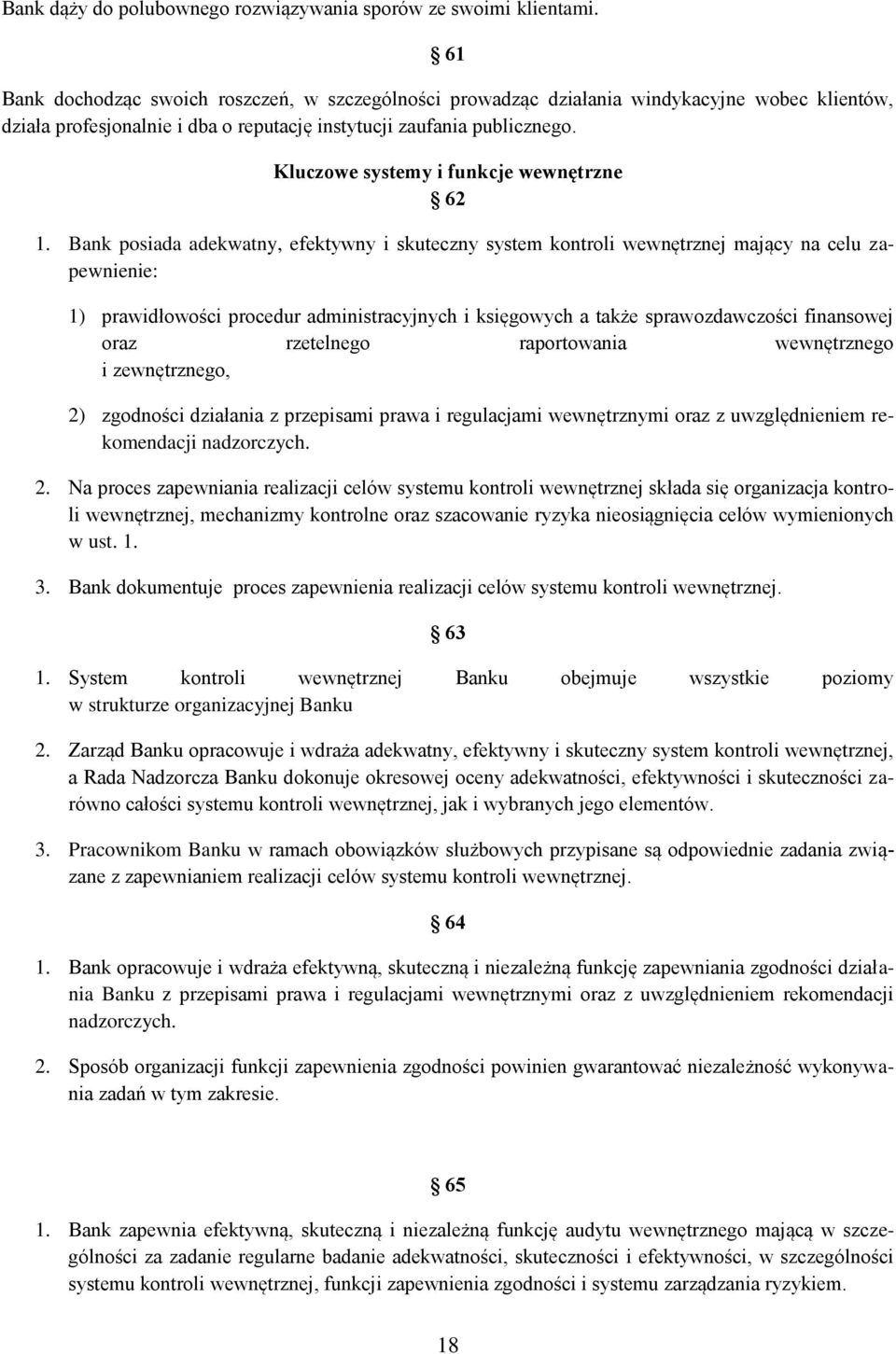Kluczowe systemy i funkcje wewnętrzne 62 1.