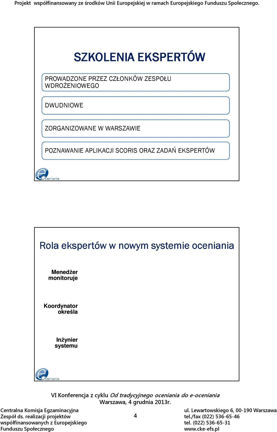 nowym systemie oceniania Menedżer monitoruje przebieg procesów, m.in.
