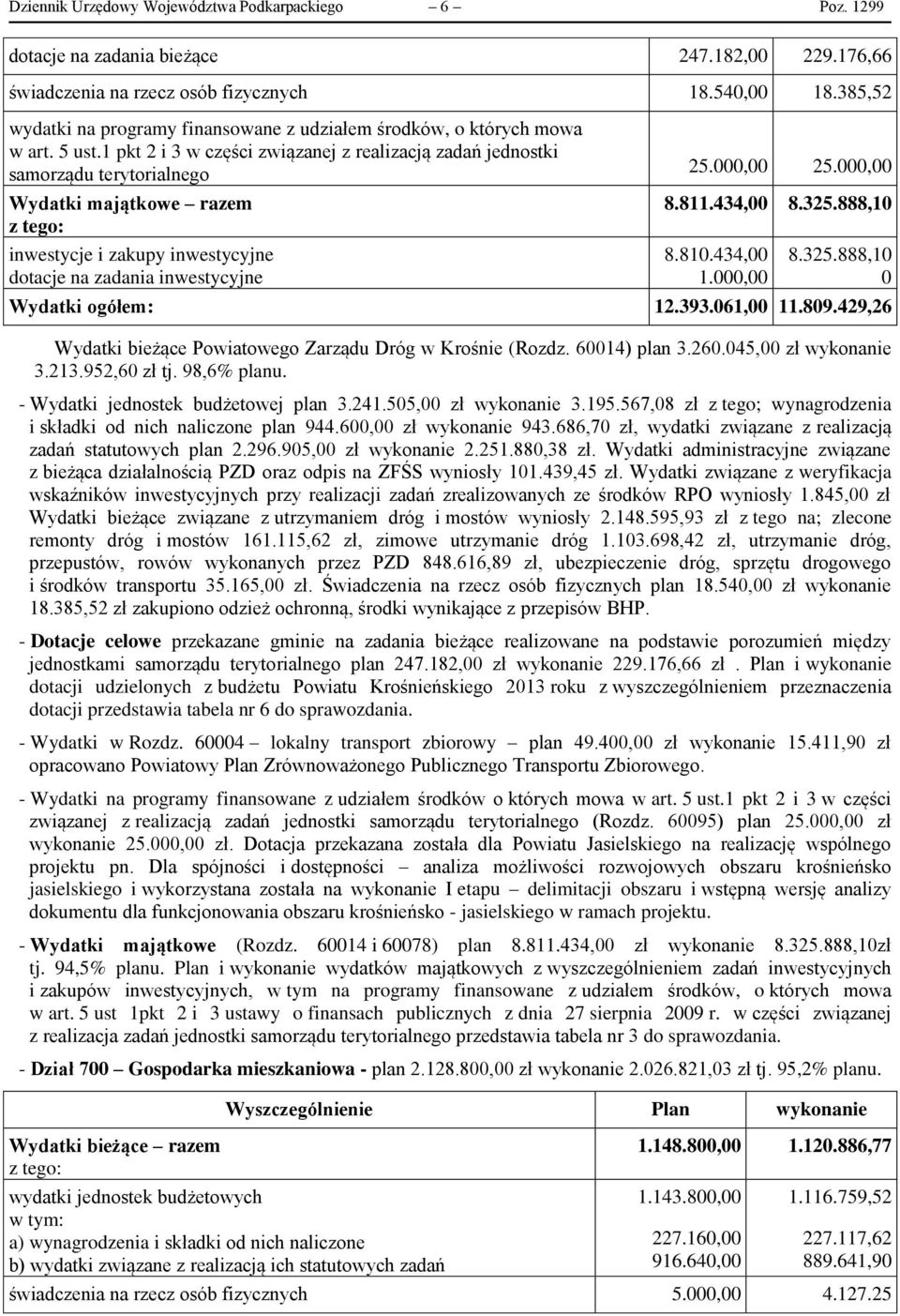 1 pkt 2 i 3 w części związanej z realizacją zadań jednostki samorządu terytorialnego Wydatki majątkowe razem z tego: inwestycje i zakupy inwestycyjne dotacje na zadania inwestycyjne 25.000,00 25.