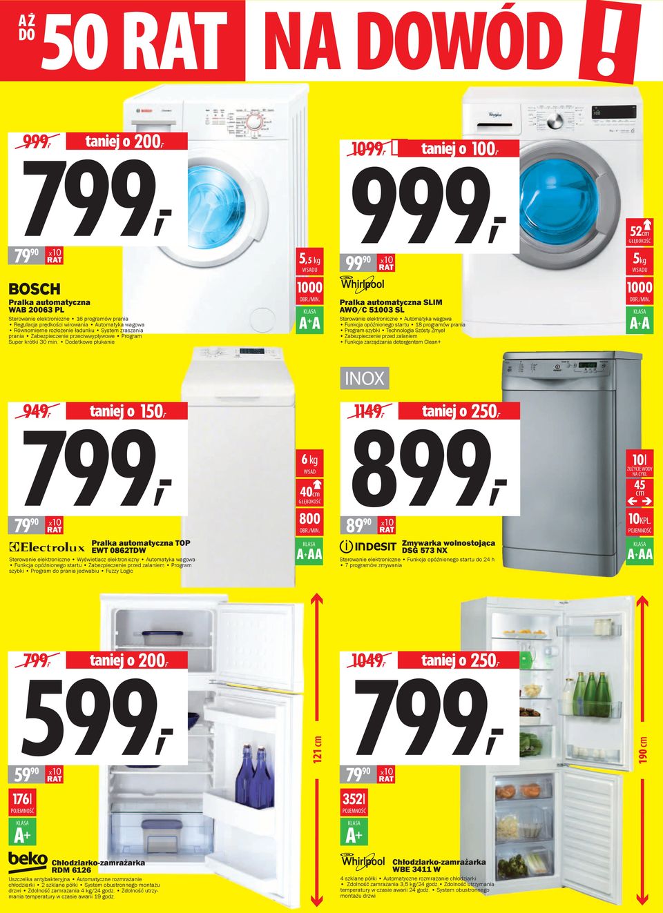 A 99 90 Pralka automatyczna SLIM AWO/C 51003 SL Sterowanie elektroniczne Automatyka wagowa Funkcja opóźnionego startu 18 programów prania Program szybki Technologia Szósty Zmysł Zabezpieczenie przed