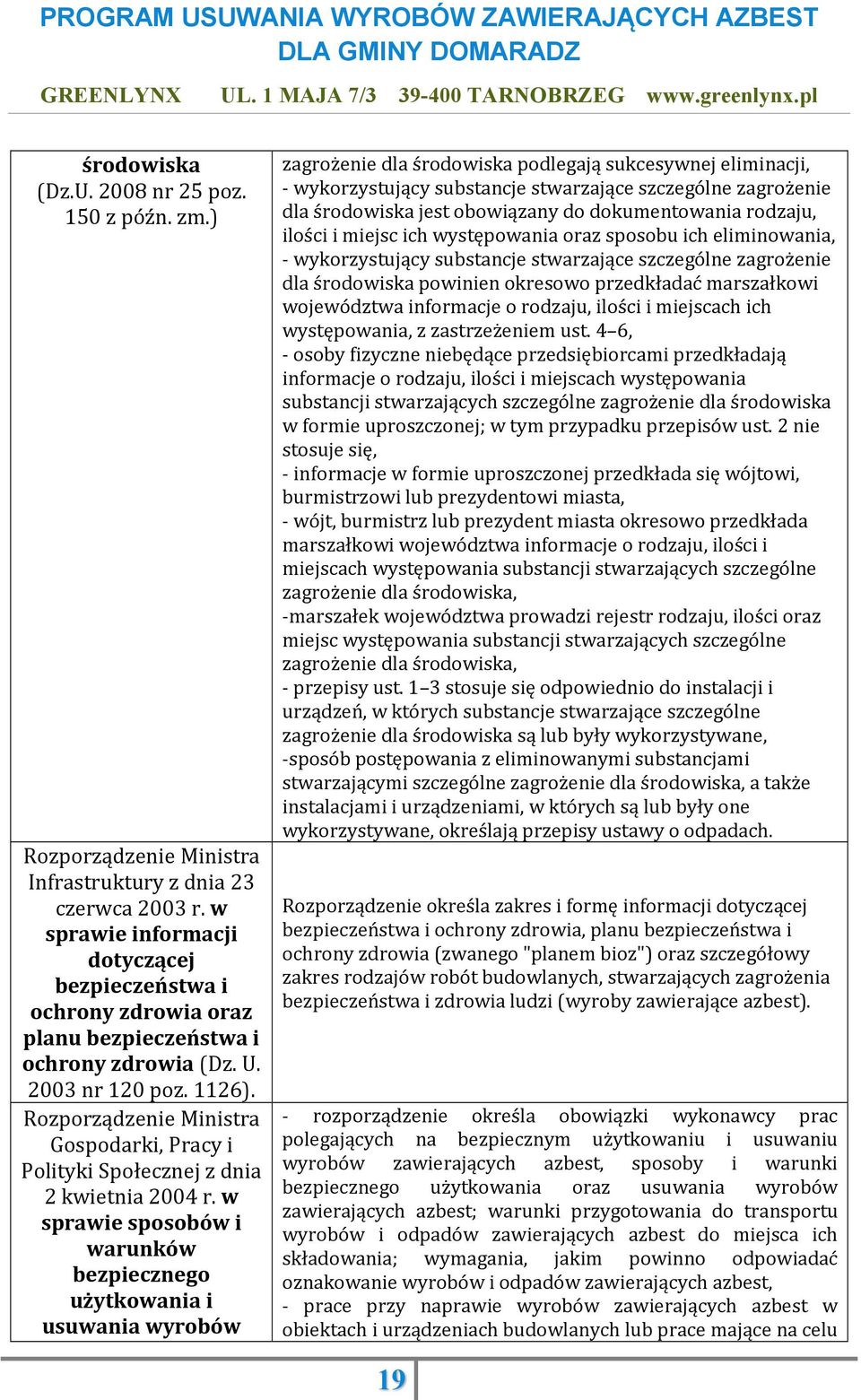 Rozporządzenie Ministra Gospodarki, Pracy i Polityki Społecznej z dnia 2 kwietnia 2004 r.