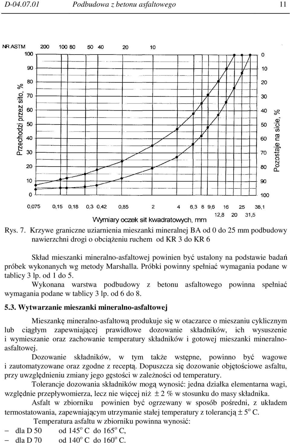 podstawie badań próbek wykonanych wg metody Marshalla. Próbki powinny spełniać wymagania podane w tablicy 3 lp. od 1 do 5.
