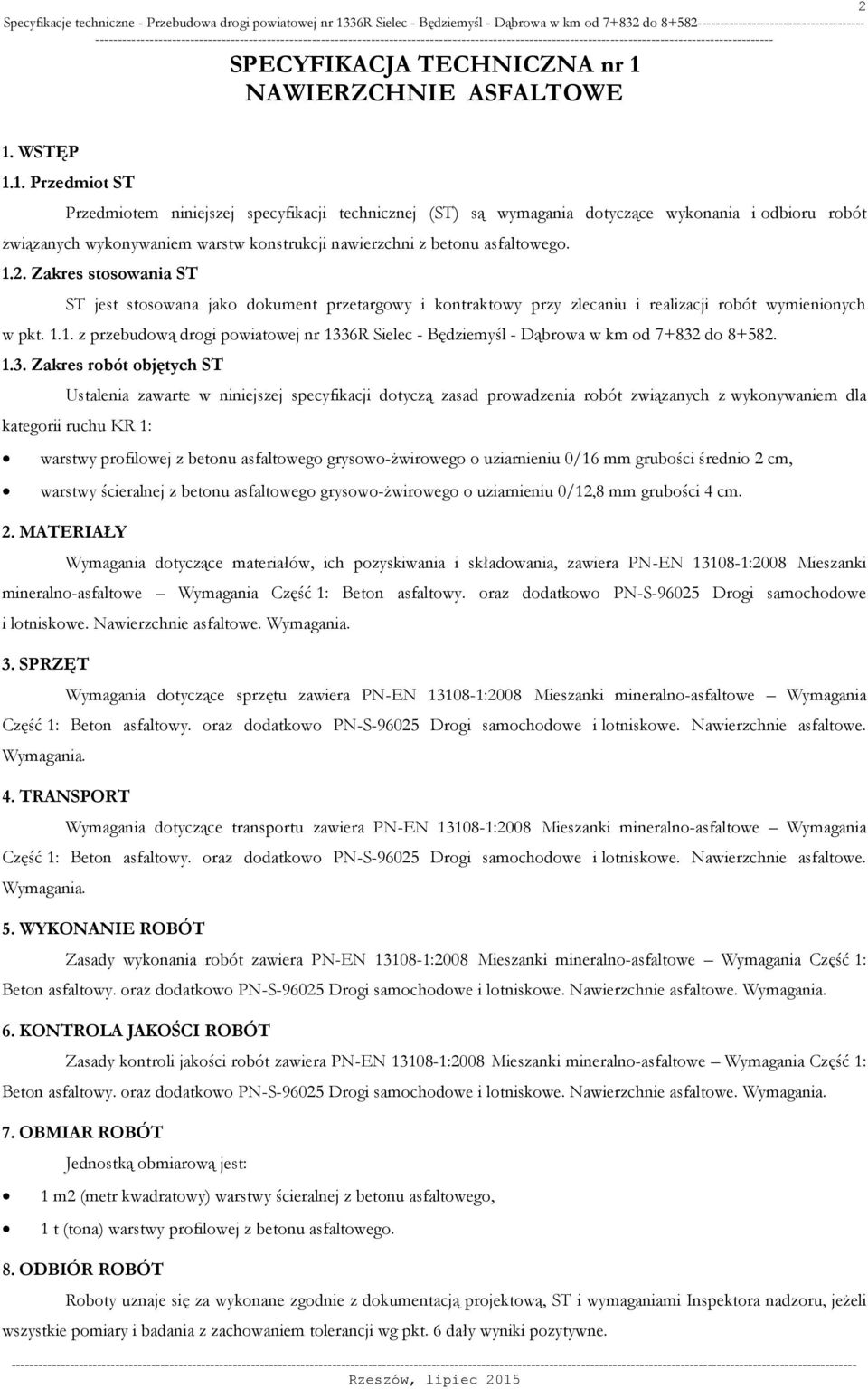 6R Sielec - Będziemyśl - Dąbrowa w km od 7+832