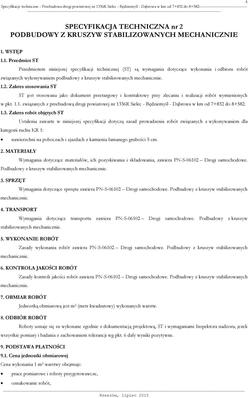 6R Sielec - Będziemyśl - Dąbrowa w km od 7+832