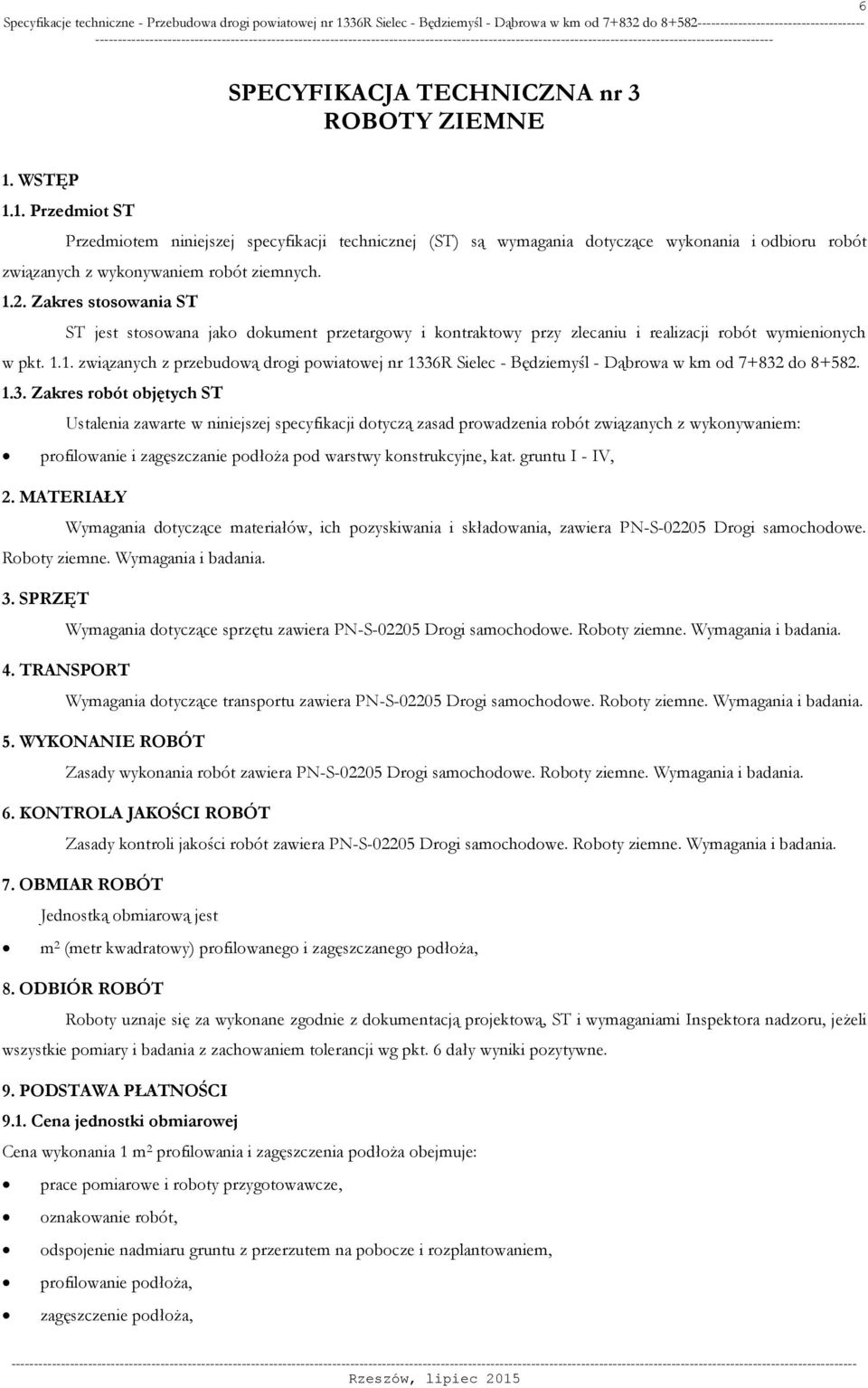 6R Sielec - Będziemyśl - Dąbrowa w km od 7+832