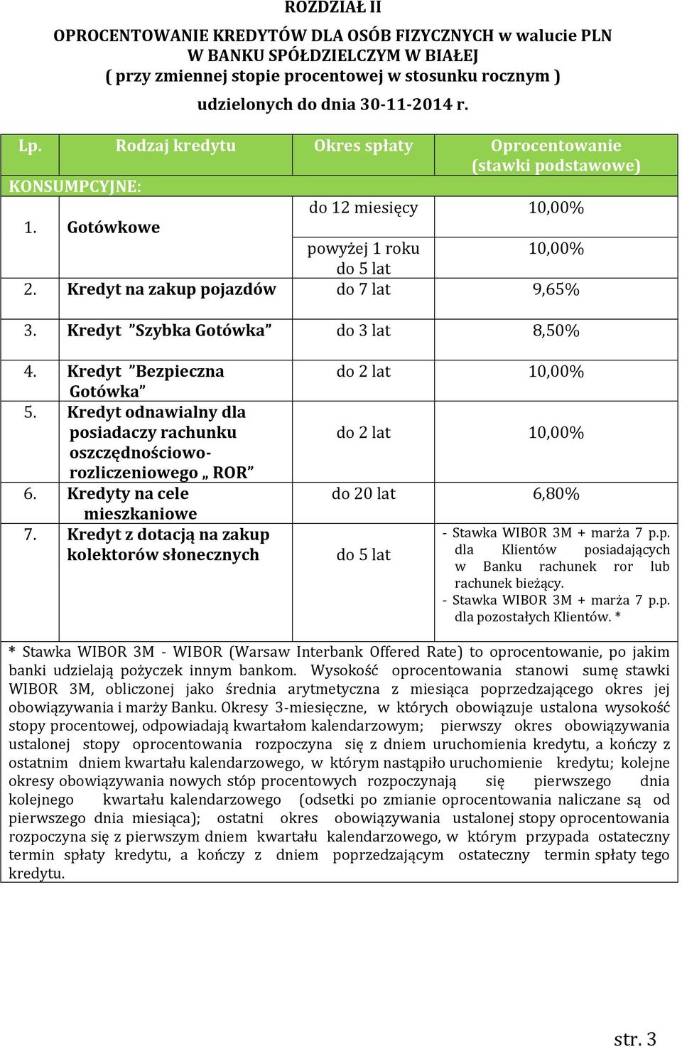 Kredyt Bezpieczna Gotówka 5. Kredyt odnawialny dla posiadaczy rachunku oszczędnościoworozliczeniowego ROR 6. Kredyty na cele mieszkaniowe 7.