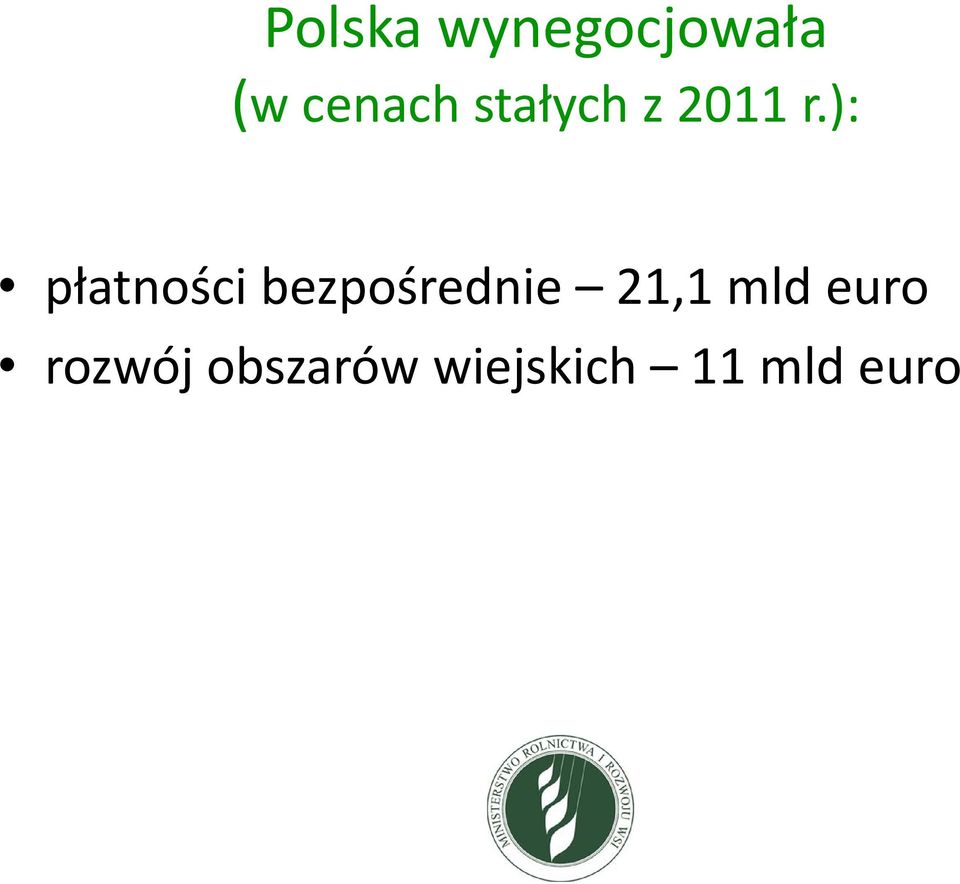 ): płatności bezpośrednie 21,1