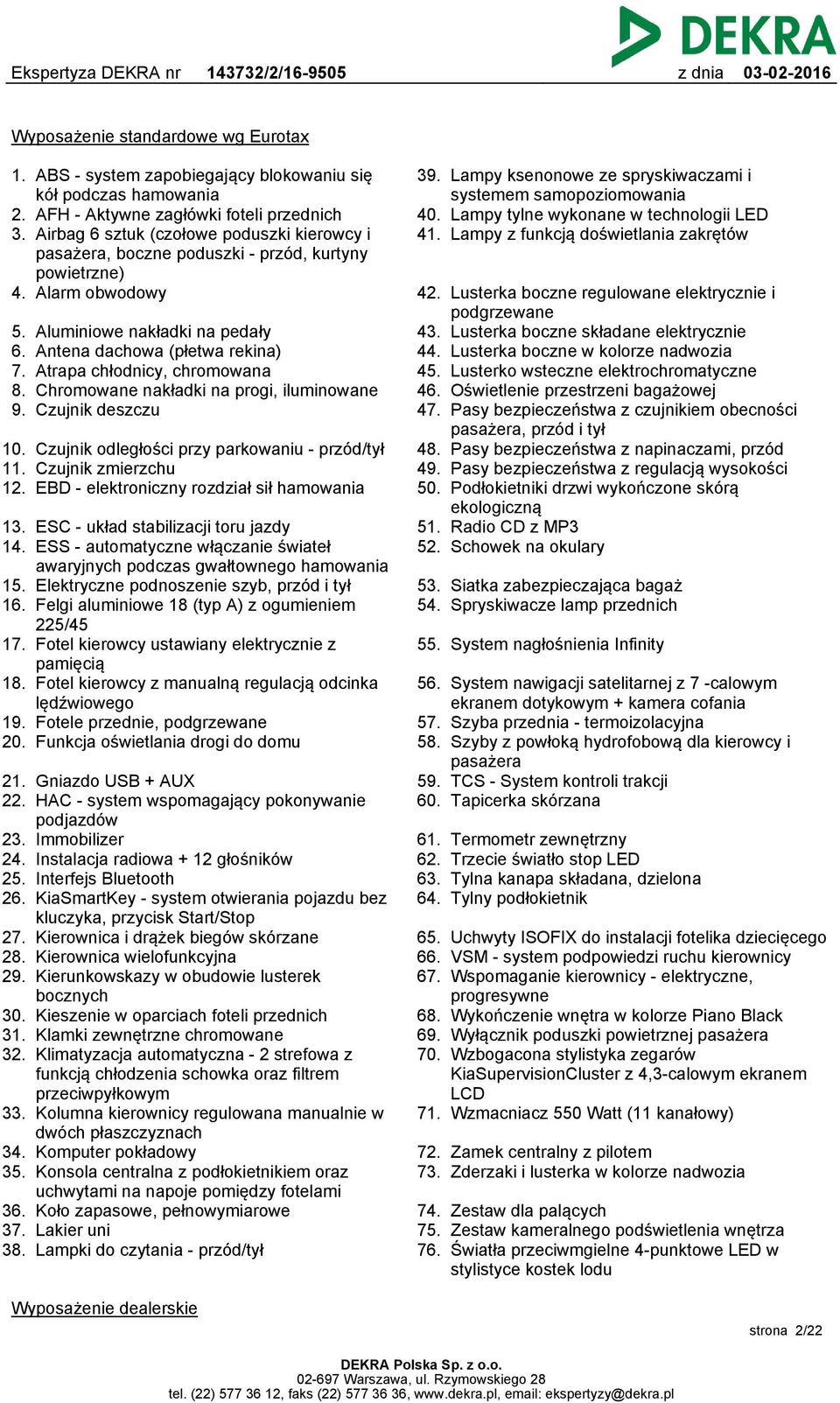 Aluminiowe nakładki na pedały Antena dachowa (płetwa rekina) Atrapa chłodnicy, chromowana Chromowane nakładki na progi, iluminowane Czujnik deszczu 10.