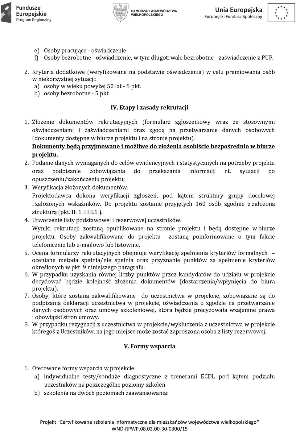 Etapy i zasady rekrutacji 1.