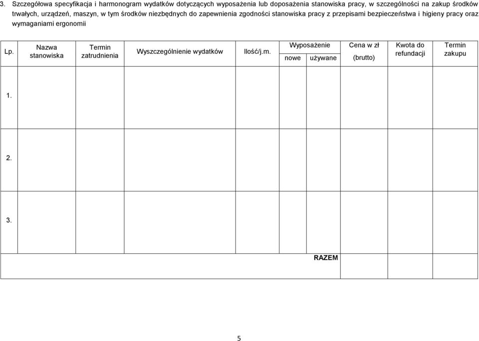 pracy z przepisami bezpieczeństwa i higieny pracy oraz wymaganiami ergonomii Lp.