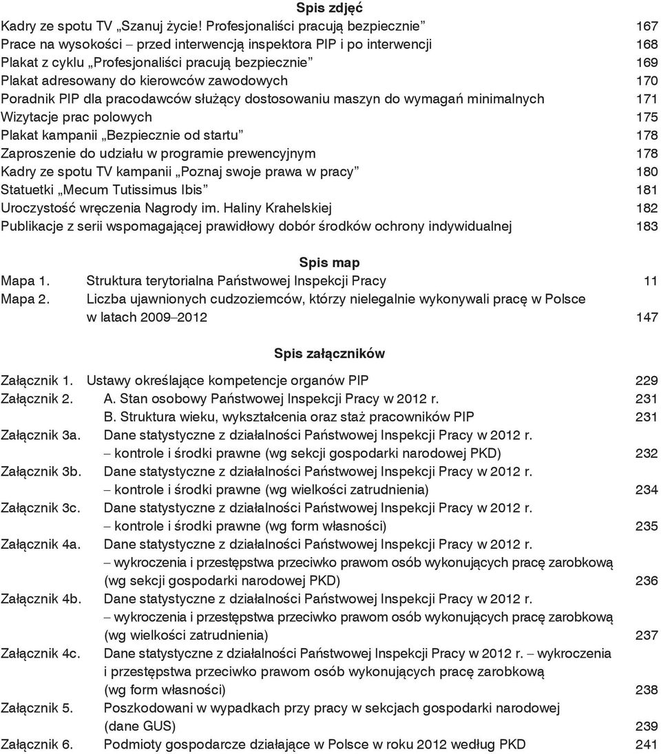 zawodowych 170 Poradnik PIP dla pracodawców służący dostosowaniu maszyn do wymagań minimalnych 171 Wizytacje prac polowych 175 Plakat kampanii Bezpiecznie od startu 178 Zaproszenie do udziału w