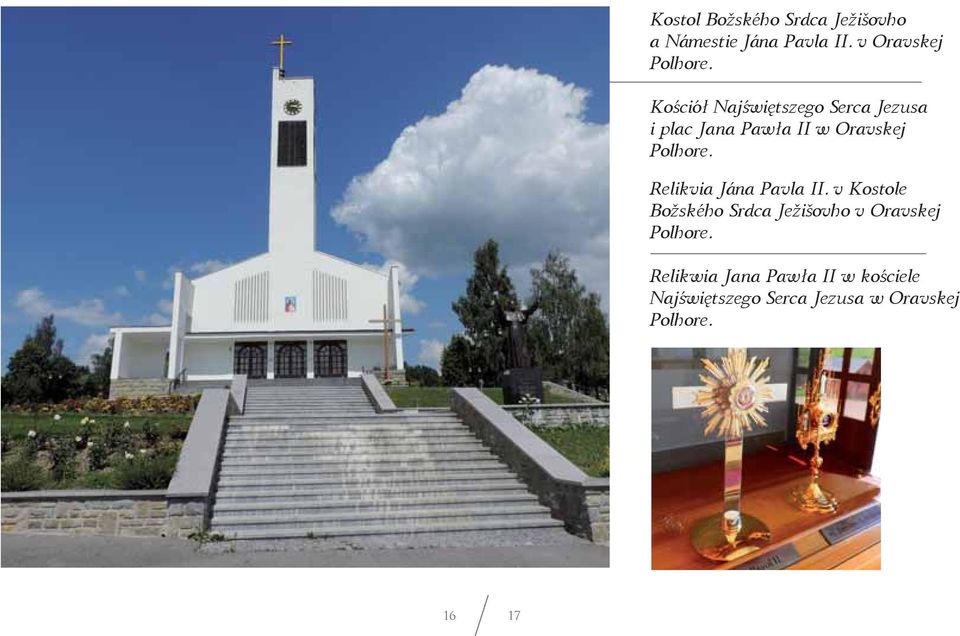 Relikvia Jána Pavla II. v Kostole Božského Srdca Ježišovho v Oravskej Polhore.