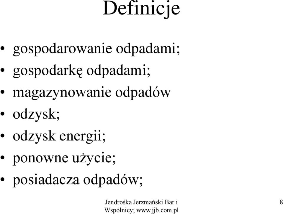 odpadów odzysk; odzysk energii;