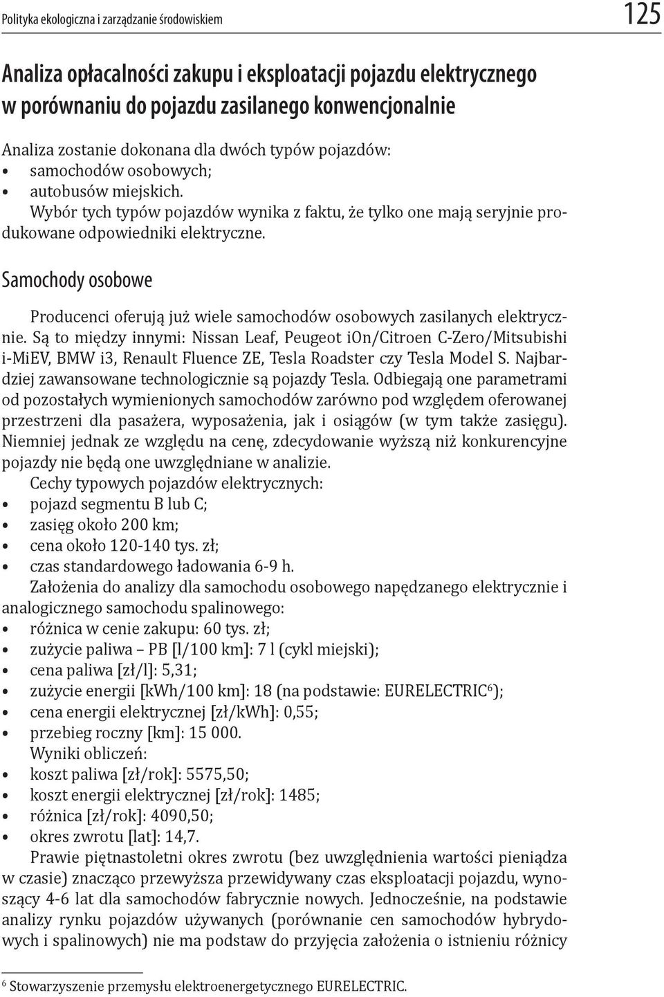 eksploatacji pojazdu elektrycznego w