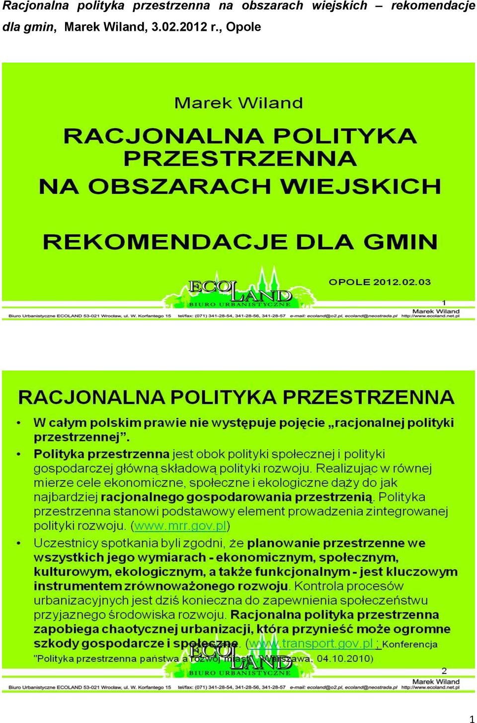 wiejskich rekomendacje dla