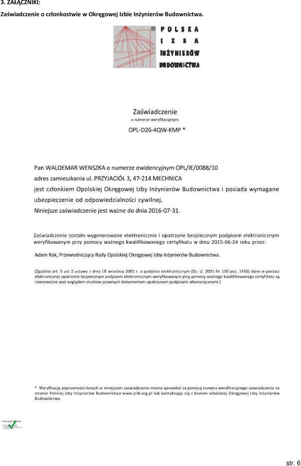 członkostwie w