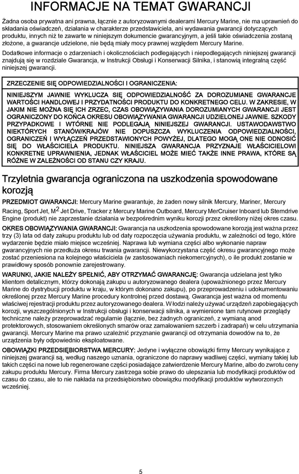 prawnej względem Mercury Marine.