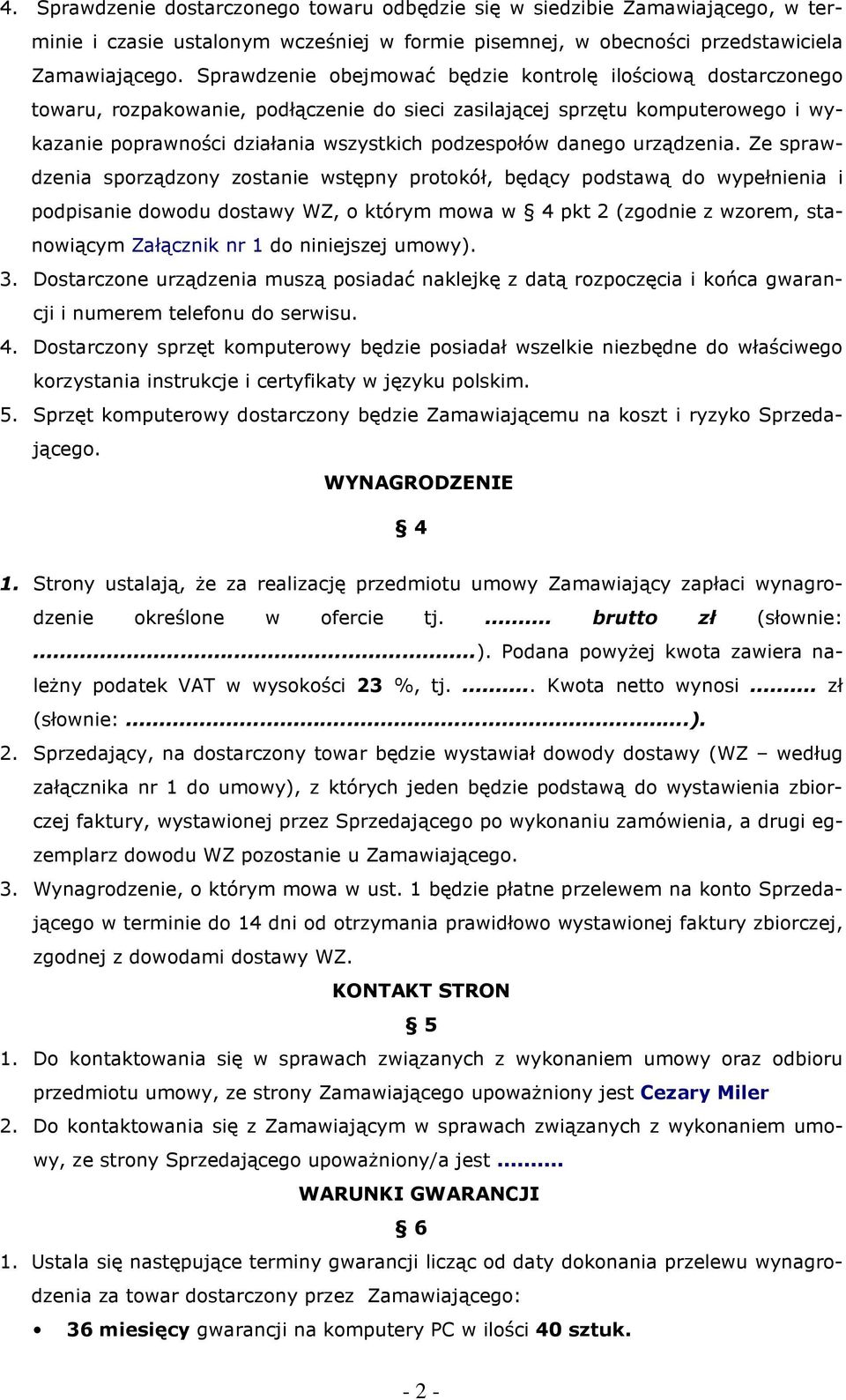 danego urządzenia.