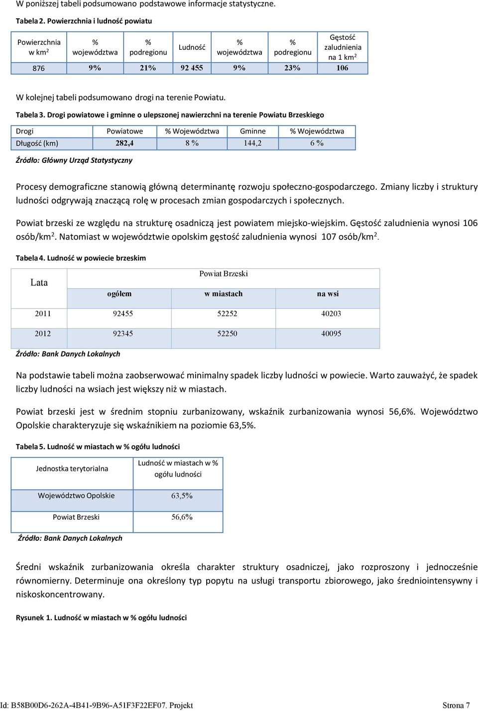 podsumowano drogi na terenie Powiatu. Tabela 3.