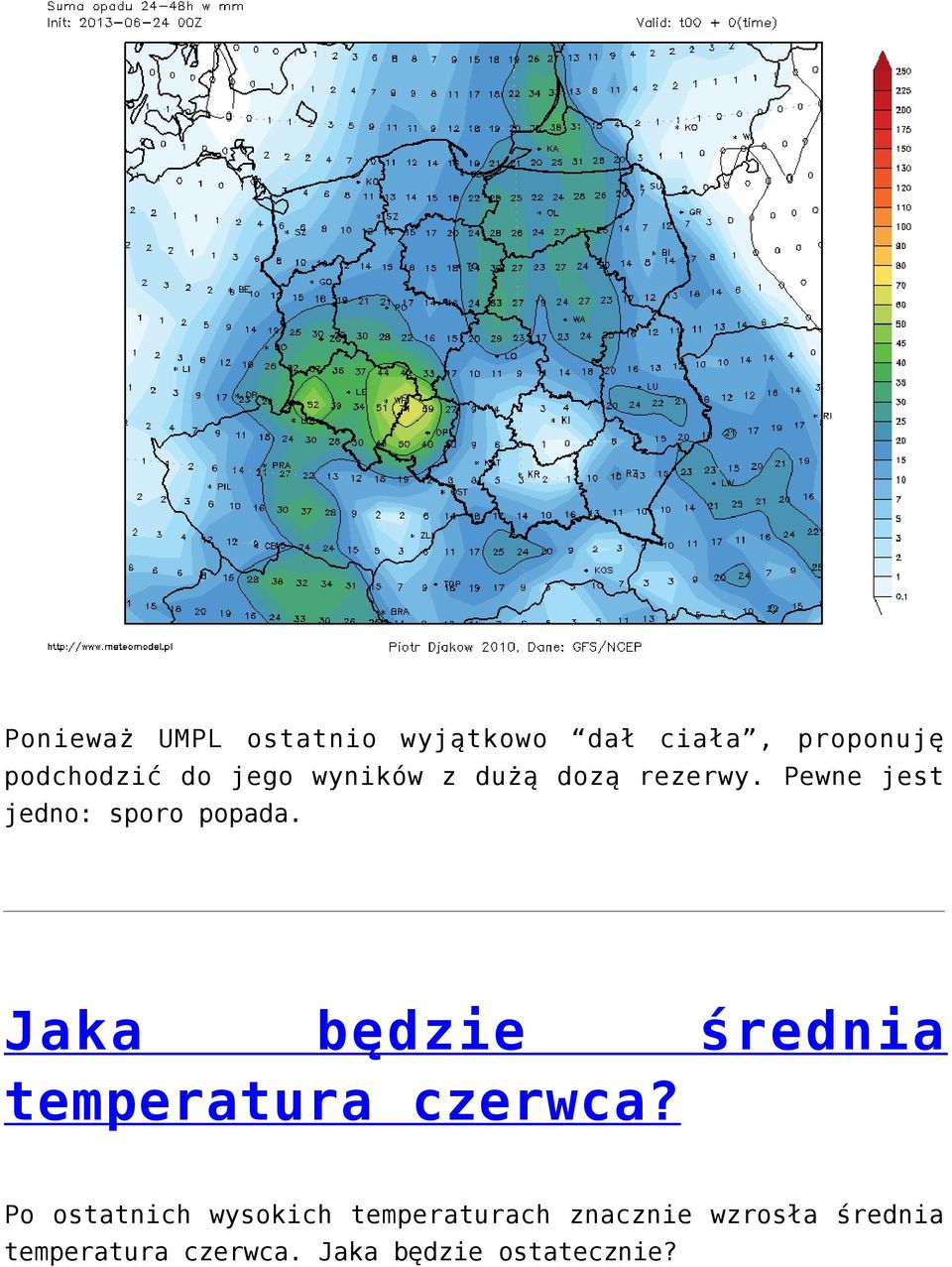 Jaka będzie średnia temperatura czerwca?