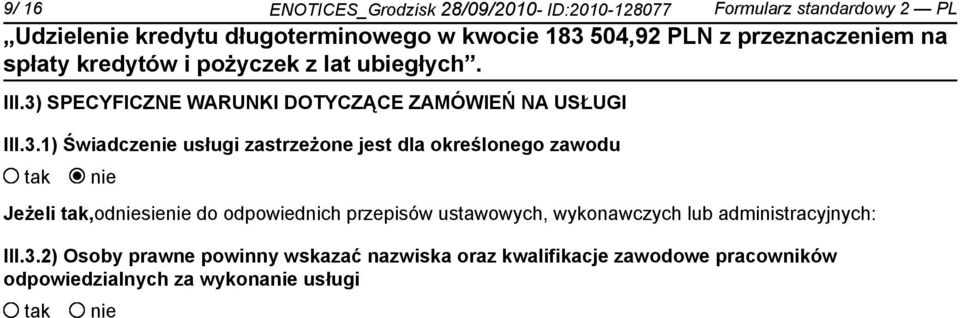 określonego zawodu Jeżeli,odsie do odpowiednich przepisów ustawowych, wykonawczych lub