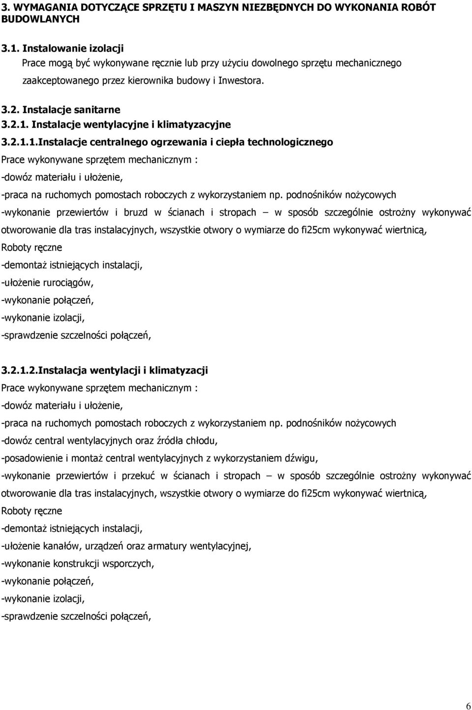 Instalacje wentylacyjne i klimatyzacyjne 3.2.1.