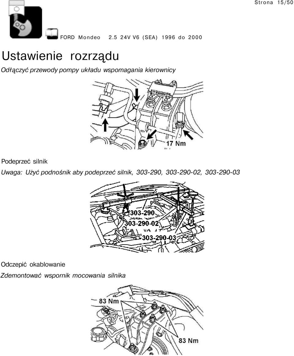 podnośnik aby podeprzeć silnik, 303-290, 303-290-02,