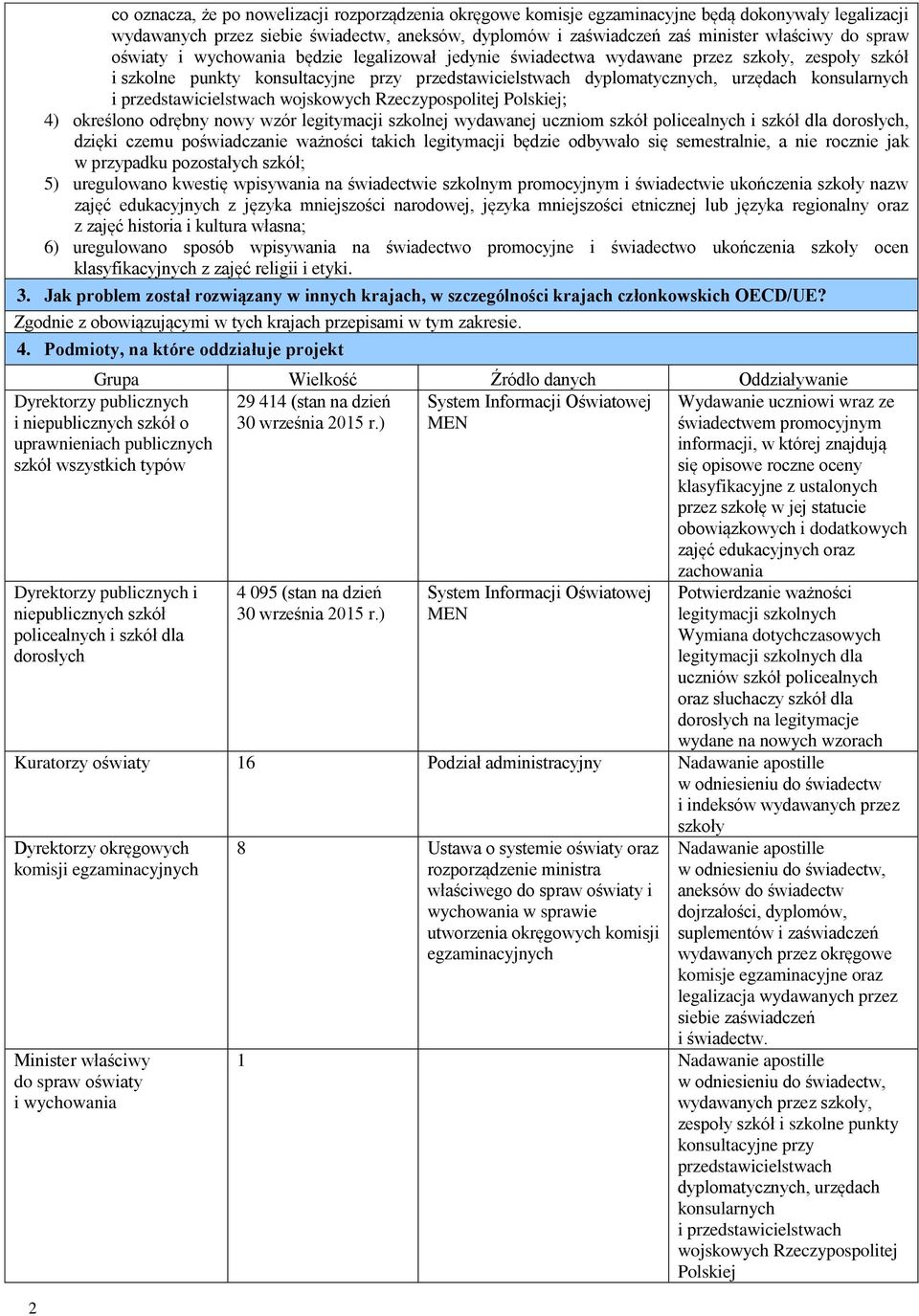 przedstawicielstwach wojskowych Rzeczypospolitej Polskiej; 4) określono odrębny nowy wzór legitymacji szkolnej wydawanej uczniom szkół policealnych i szkół dla dorosłych, dzięki czemu poświadczanie