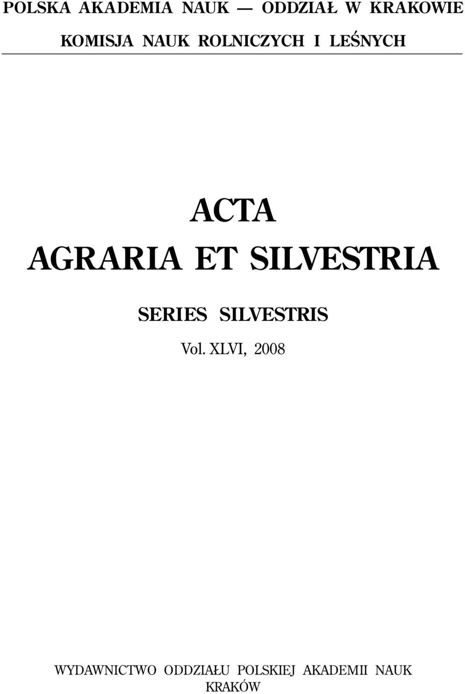 ET SILVESTRIA SERIES SILVESTRIS Vol.