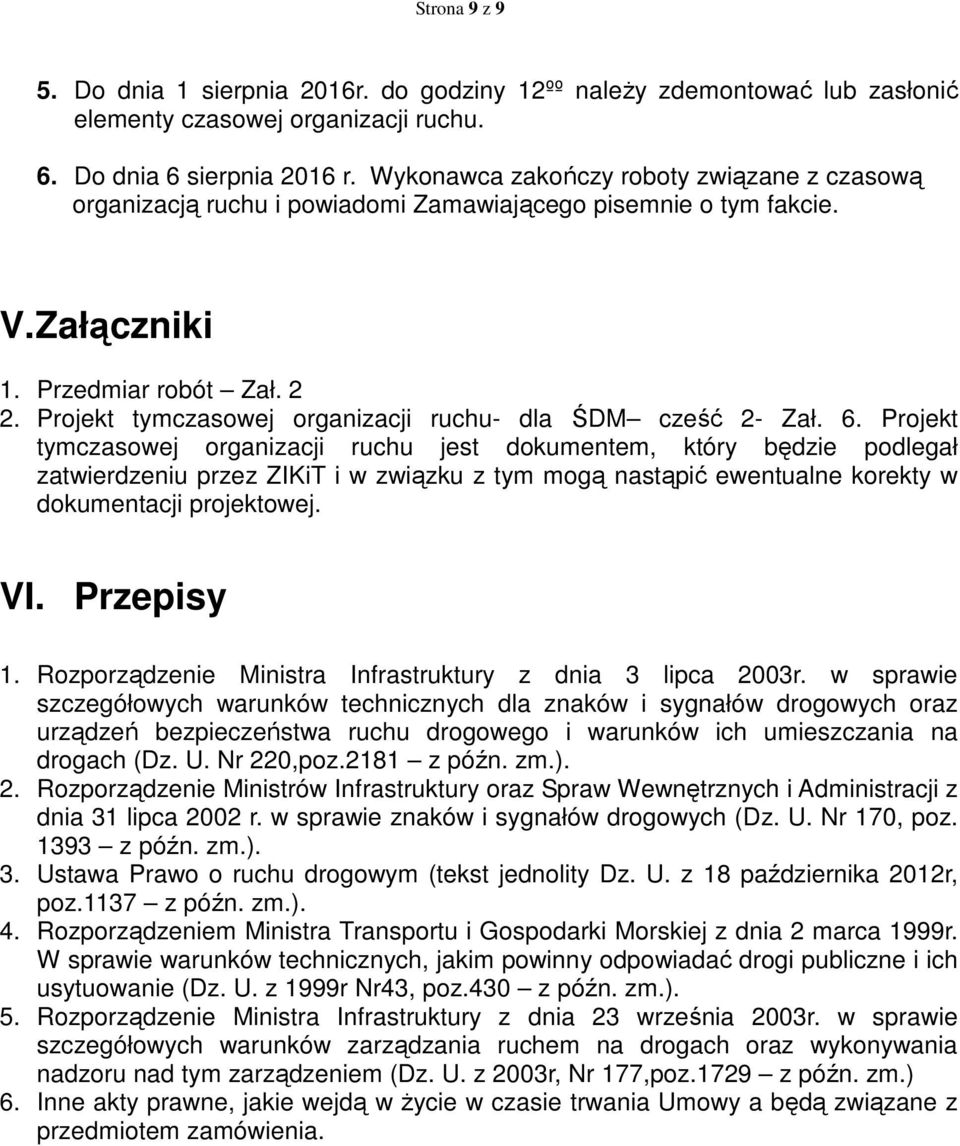 Projekt tymczasowej organizacji ruchu- dla ŚDM cześć 2- Zał. 6.