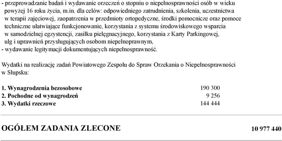 korzystania z systemu środowiskowego wsparcia w samodzielnej egzystencji, zasiłku pielęgnacyjnego, korzystania z Karty Parkingowej, ulg i uprawnień przysługujących osobom niepełnoprawnym, -