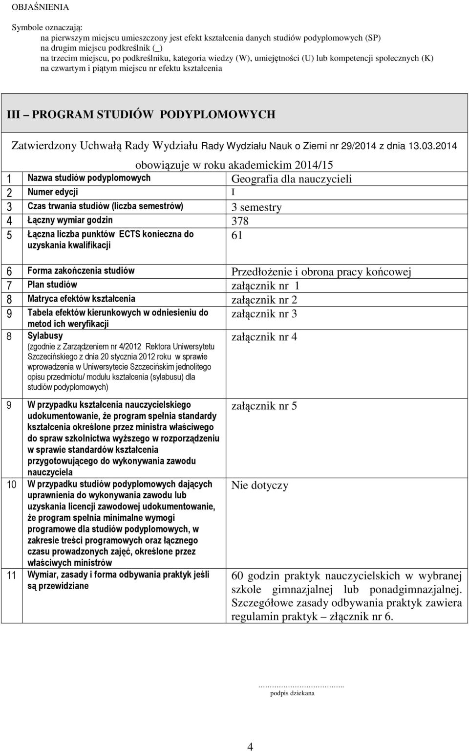 Wydziału Nauk o Ziemi nr 29/2014 z dnia 13.03.