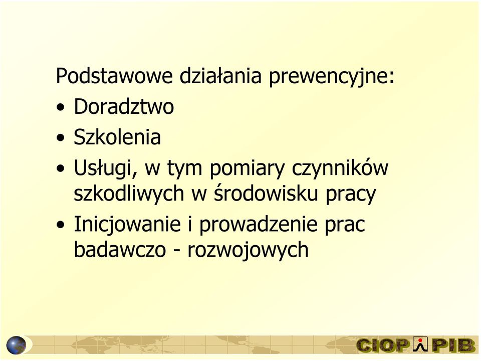 czynników szkodliwych w środowisku pracy