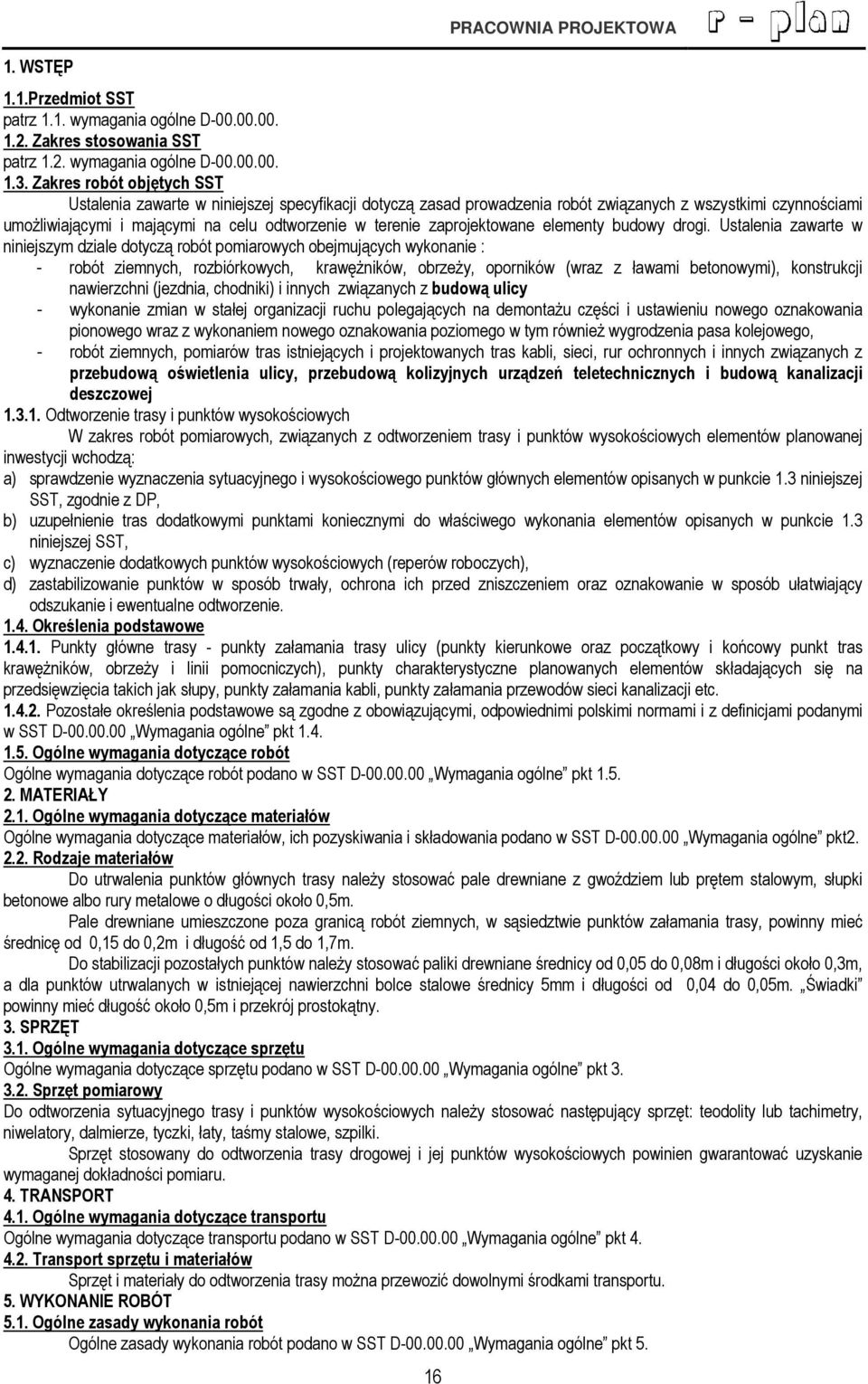 zaprojektowane elementy budowy drogi.