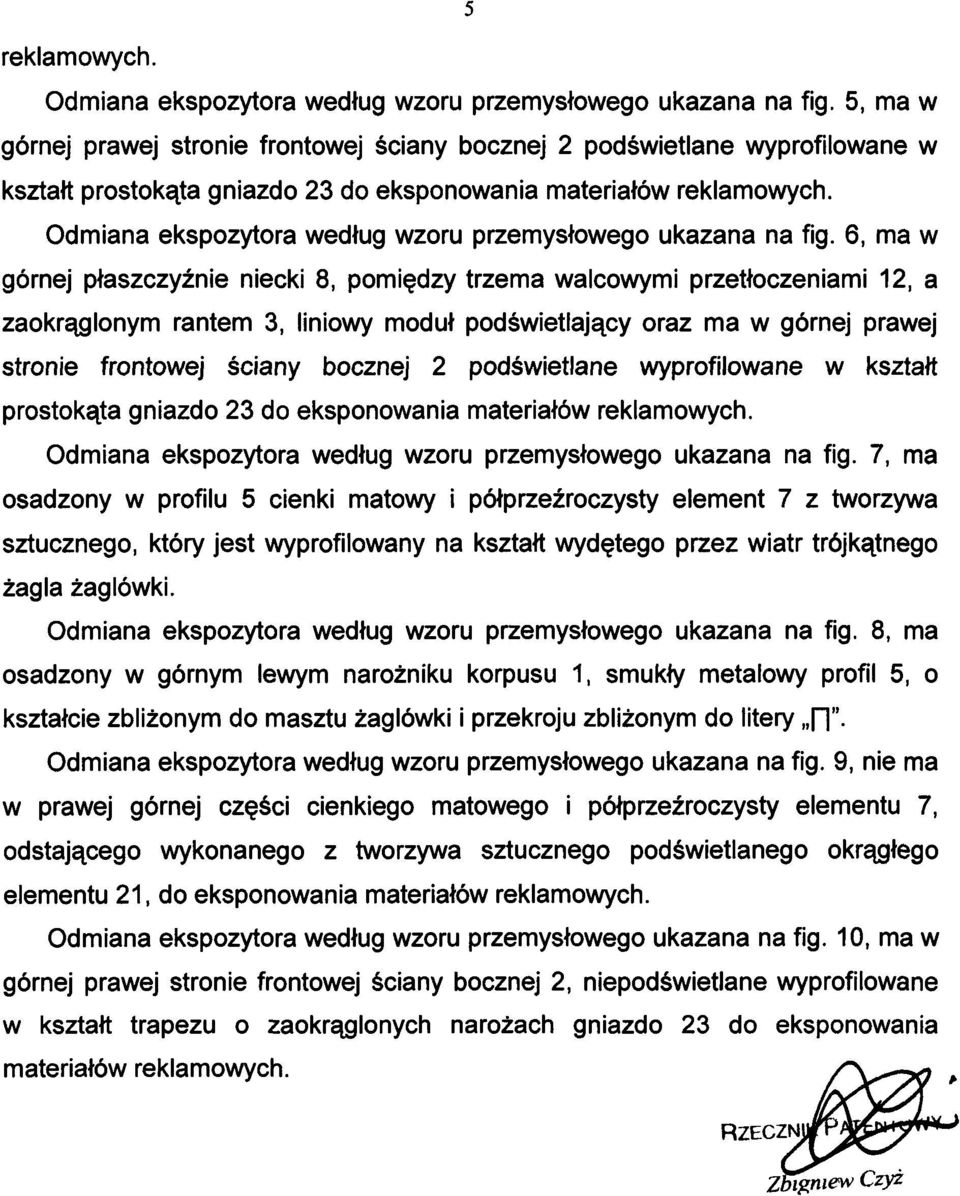 Odmiana ekspozytora według wzoru przemysłowego ukazana na fig.