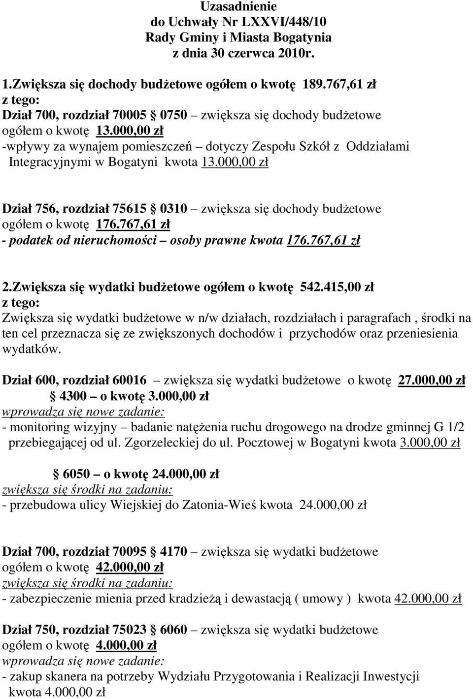 000,00 zł -wpływy za wynajem pomieszczeń dotyczy Zespołu Szkół z Oddziałami Integracyjnymi w Bogatyni kwota 13.